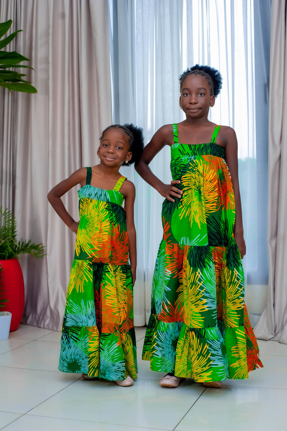 Girls' Green Carribean Summer Dress