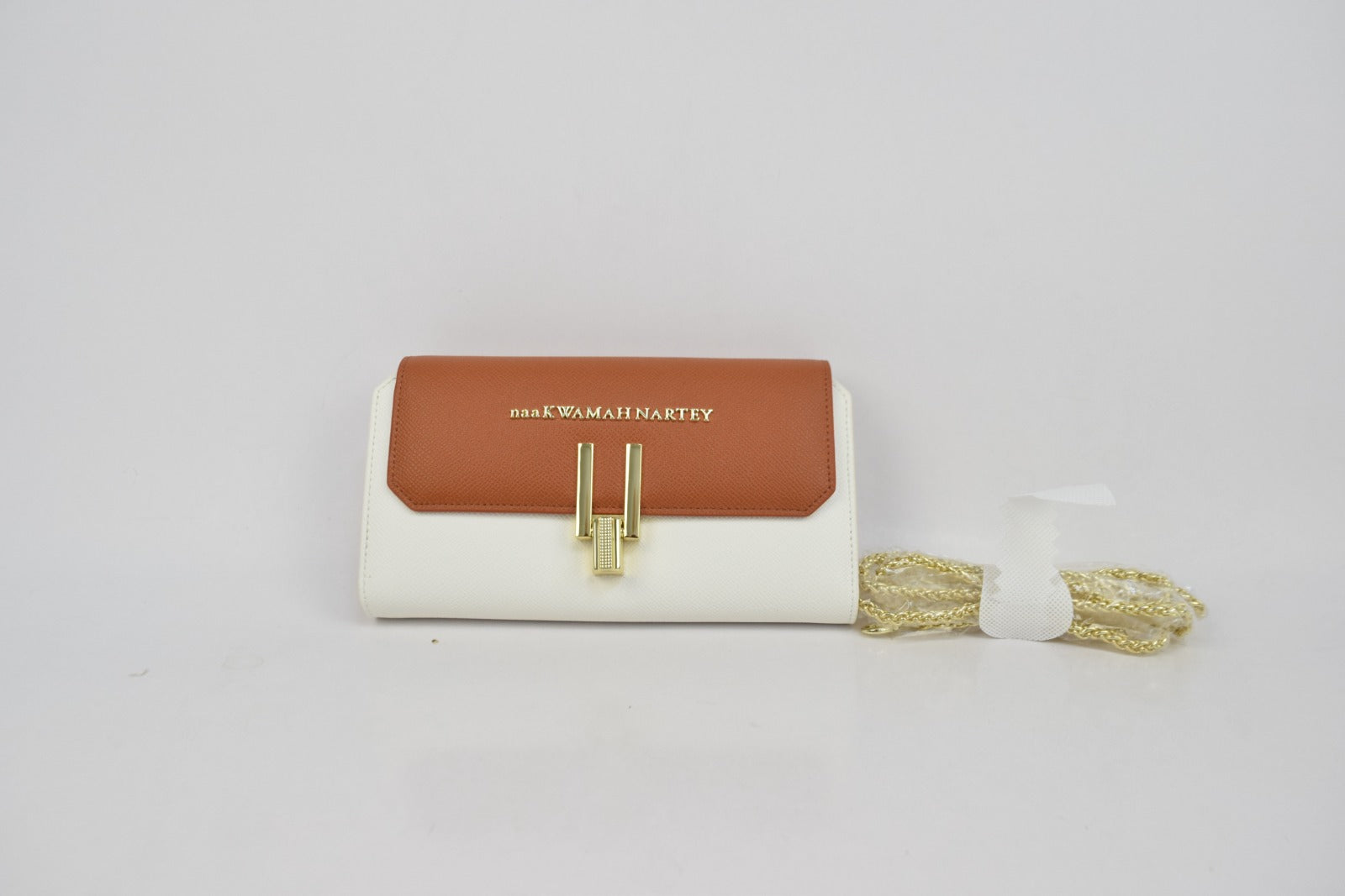 kn Brown and White Purse and Bag